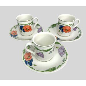 Villeroy & Boch Amapola Large Mug & Saucer Set Of 3 Floral 3.5"